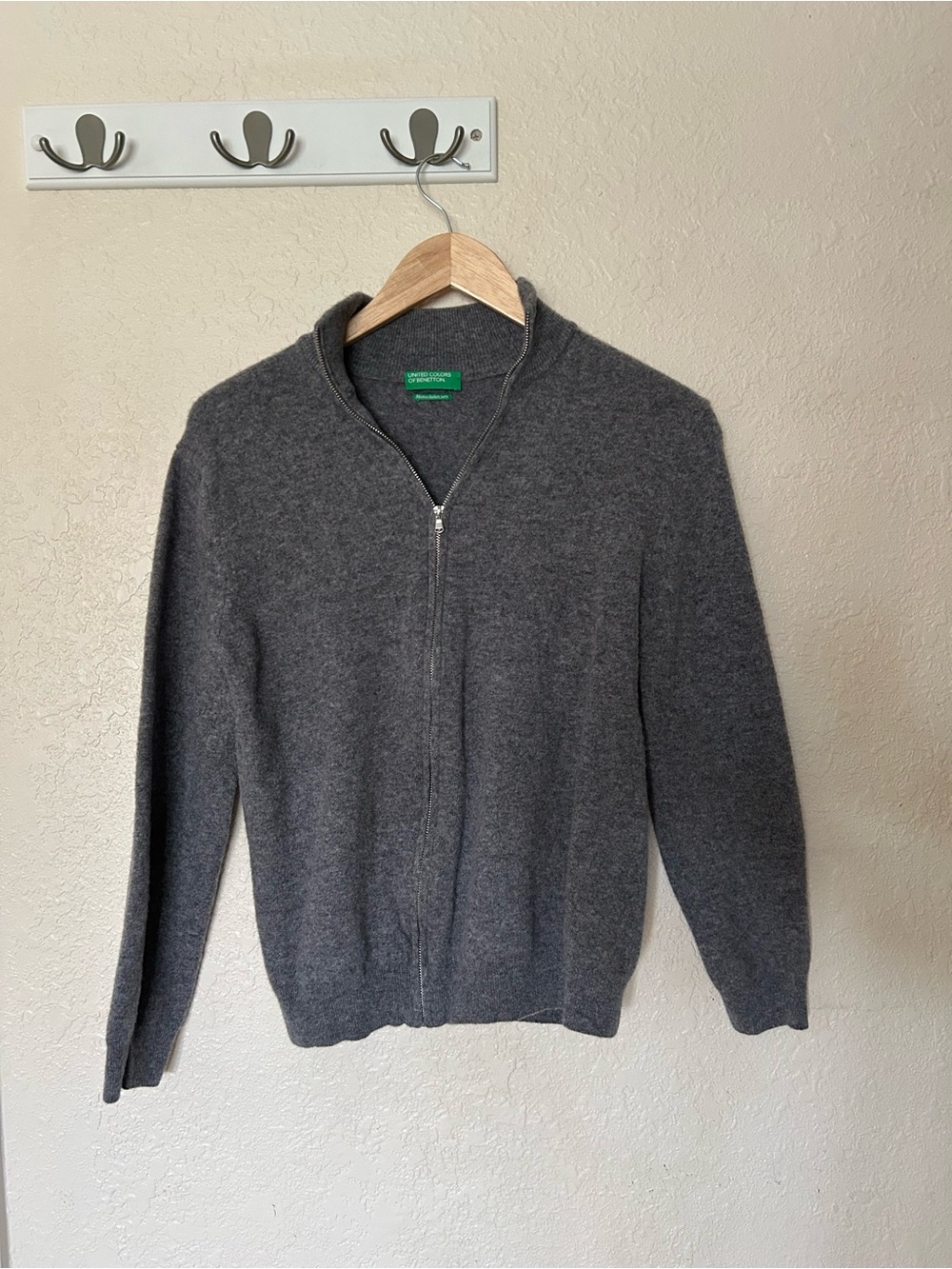 United Colors Of Benetton Charcoal Zip-Up Sweater